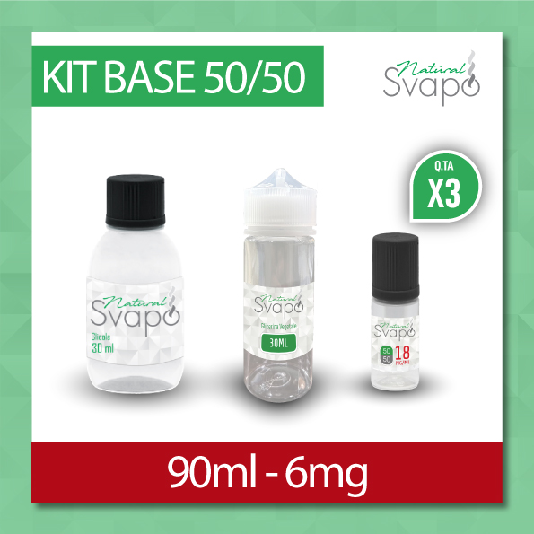 KIT BASE 240ml 3mg nicotina - 50VG/50PG - Natural Svapo