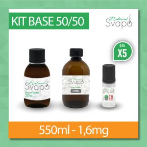 KIT BASE 550ml 1,6mg nicotina – 50VG/50PG